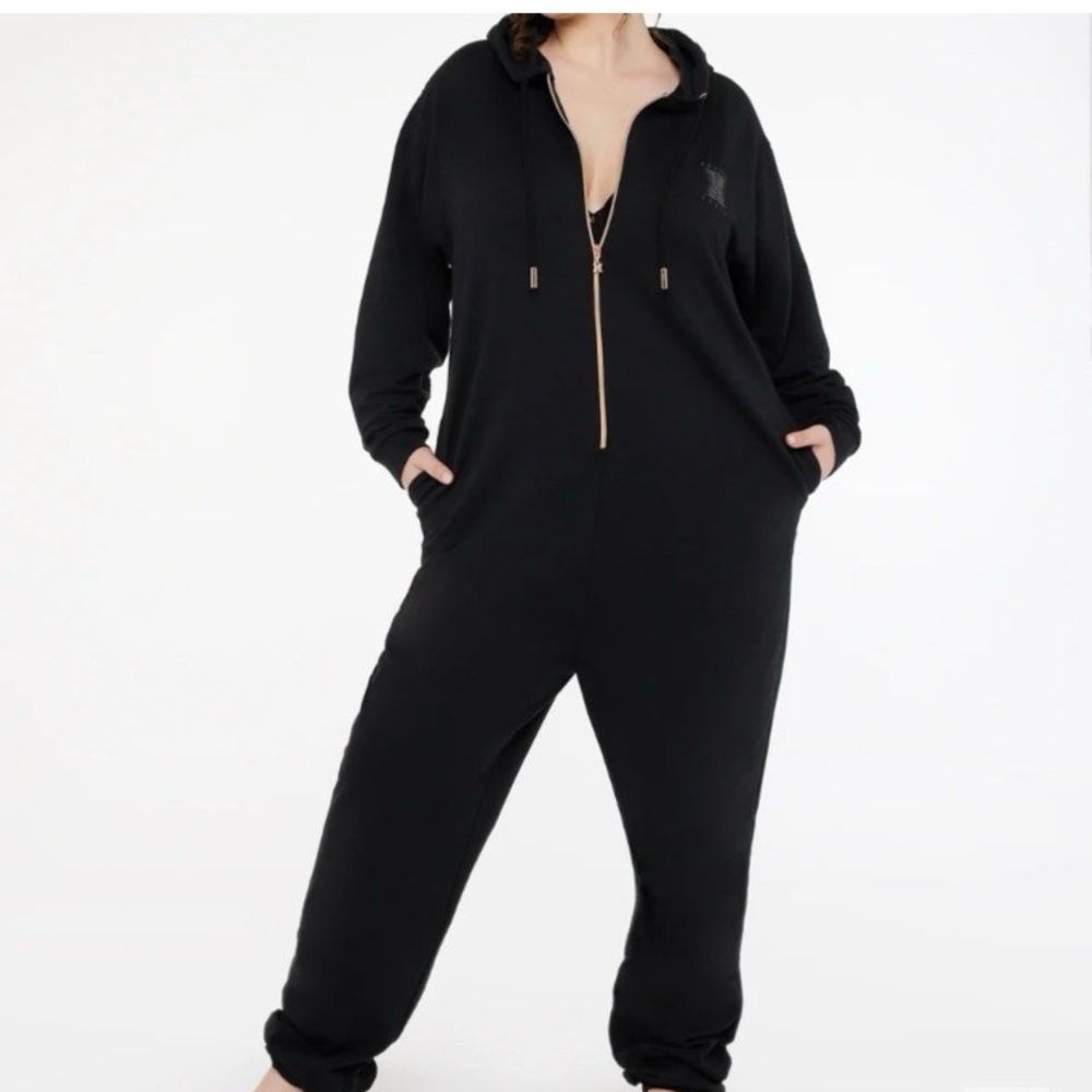 Savage X Fenty Black Zip-Up Onesie